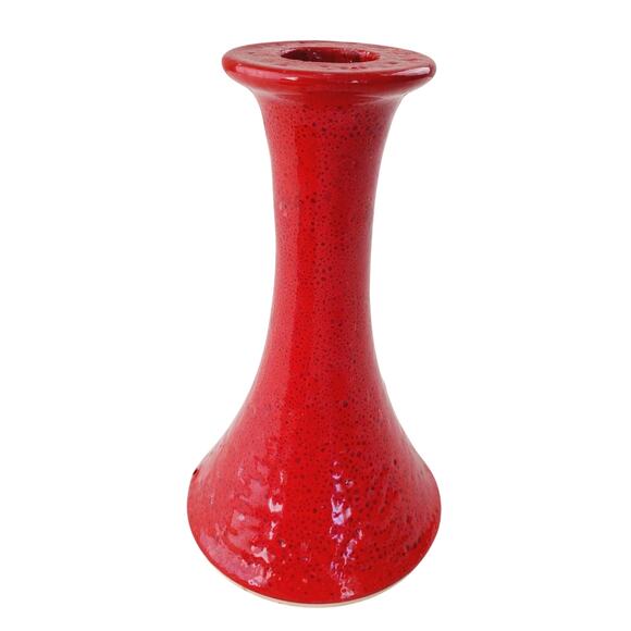 Vintage Owens Pottery 3PC Set Hand Crafted Candle Holder Red Handled Collectible - Picture 8 of 13